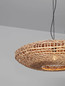 Preview: Nova Luce Pendelleuchte Bola E27 Schwarz Beige Textil Rattan Ø85cm 9586522