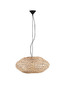 Preview: Nova Luce Pendelleuchte Bola E27 Schwarz Beige Textil Rattan Ø58cm 9586523