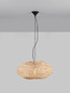 Preview: Nova Luce Pendelleuchte Bola E27 Schwarz Beige Textil Rattan Ø58cm 9586523