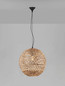 Preview: Nova Luce Pendelleuchte Bola E27 Schwarz Beige Textil Rattan Ø50cm 9586524