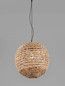 Preview: Nova Luce Pendelleuchte Bola E27 Schwarz Beige Textil Rattan Ø50cm 9586524