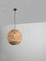Preview: Nova Luce Pendelleuchte Bola E27 Schwarz Beige Textil Rattan Ø50cm 9586524