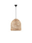 Preview: Nova Luce Pendelleuchte Bola E27 Schwarz Beige Textil Rattan Ø40cm 9586525