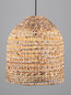 Preview: Nova Luce Pendelleuchte Bola E27 Schwarz Beige Textil Rattan Ø40cm 9586525