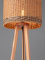 Preview: Nova Luce Stehleuchte Plette E27 Natur Schwarz Holz Rattan 165cm 9586528