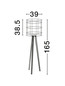 Preview: Nova Luce Stehleuchte Plette E27 Natur Schwarz Holz Rattan 165cm 9586528