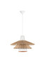 Preview: Nova Luce Pendelleuchte Kao E27 Natur Orange Weiß Stahl Rattan Ø50cm 9586600