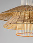 Preview: Nova Luce Pendelleuchte Kao E27 Natur Orange Weiß Stahl Rattan Ø50cm 9586600
