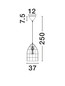 Preview: Nova Luce Pendelleuchte Mapi E27 Natur Rot Stahl Seil Ø37cm 9586605