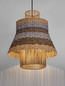 Preview: Nova Luce Pendelleuchte Mande E27 Natur Blau Schwarz Stahl Seil Ø40cm 9586608