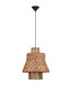Preview: Nova Luce Pendelleuchte Mande E27 Natur Orange Schwarz Stahl Seil Ø40cm 9586610