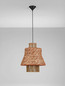 Preview: Nova Luce Pendelleuchte Mande E27 Natur Orange Schwarz Stahl Seil Ø40cm 9586610
