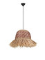 Preview: Nova Luce Pendelleuchte Sorello E27 Rot Schwarz Natur Stahl Seil Ø42cm 9586613