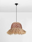 Preview: Nova Luce Pendelleuchte Sorello E27 Rot Schwarz Natur Stahl Seil Ø42cm 9586613
