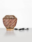 Preview: Nova Luce Tischleuchte Mapi E27 Natur Rot Seil Rattan Ø29cm 9586623