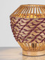 Preview: Nova Luce Tischleuchte Mapi E27 Natur Rot Seil Rattan Ø29cm 9586623