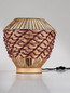 Preview: Nova Luce Tischleuchte Mapi E27 Natur Rot Seil Rattan Ø29cm 9586623