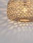 Preview: Nova Luce Pendelleuchte Ponn E27 Natur Schwarz Stahl Rattan Ø40cm 9586625