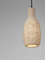 Preview: Nova Luce Pendelleuchte Ona E27 Natur Schwarz Stahl Rattan Ø18cm 9586626