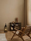 Preview: Nova Luce Stehleuchte Naos E27 Schwarz Metall Rattan 55cm 9586630