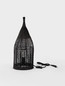 Preview: Nova Luce Stehleuchte Naos E27 Schwarz Metall Rattan 55cm 9586630