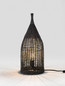 Preview: Nova Luce Stehleuchte Naos E27 Schwarz Metall Rattan 55cm 9586630