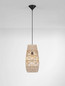 Preview: Nova Luce Pendelleuchte Riu E27 Natur Schwarz Stahl Rattan Ø22cm 9586631