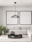 Preview: Nova Luce LED Pendelleuchte Brume 21W warmweiss 3000K Schwarz Opal Glas Metall Ø60cm 9620148
