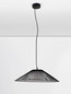 Preview: Nova Luce LED Pendelleuchte Brume 21W warmweiss 3000K Schwarz Opal Glas Metall Ø60cm 9620148