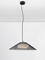 Preview: Nova Luce LED Pendelleuchte Brume 21W warmweiss 3000K Schwarz Opal Glas Metall Ø60cm 9620148