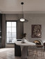 Preview: Nova Luce LED Pendelleuchte Brume 13W warmweiss 3000K Schwarz Opal Glas Metall Ø50cm 9620149