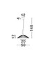 Preview: Nova Luce LED Pendelleuchte Brume 13W warmweiss 3000K Schwarz Opal Glas Metall Ø50cm 9620149