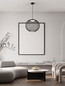 Preview: Nova Luce LED Pendelleuchte Kinetic 24W warmweiss 3000K Schwarz Metall Ø50cm 9620151