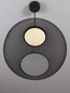 Preview: Nova Luce LED Pendelleuchte Kinetic 24W warmweiss 3000K Schwarz Metall Ø50cm 9620151