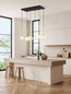 Preview: Nova Luce Pendelleuchte Savoy 6-flammig 6xG9 Gold Schwarz Opal Glas Metall 77x34cm 9620158