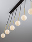 Preview: Nova Luce Pendelleuchte Savoy 6-flammig 6xG9 Gold Schwarz Opal Glas Metall 100x11cm 9620159