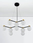 Preview: Nova Luce Pendelleuchte Ovalino 10-flammig 10xG9 Gold Schwarz Opal Glas Metall 66x63cm 9620161