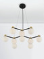 Preview: Nova Luce Pendelleuchte Ovalino 10-flammig 10xG9 Gold Schwarz Opal Glas Metall 66x63cm 9620161