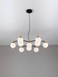 Preview: Nova Luce Pendelleuchte Ovalino 10-flammig 10xG9 Gold Schwarz Opal Glas Metall 66x63cm 9620161