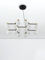 Preview: Nova Luce Pendelleuchte Ovalino 14-flammig 14xG9 Gold Schwarz Opal Glas Metall 73x64cm 9620162