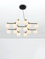 Preview: Nova Luce Pendelleuchte Ovalino 14-flammig 14xG9 Gold Schwarz Opal Glas Metall 73x64cm 9620162