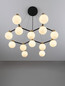 Preview: Nova Luce Pendelleuchte Ovalino 14-flammig 14xG9 Gold Schwarz Opal Glas Metall 73x64cm 9620162