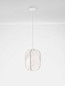 Preview: Nova Luce Pendelleuchte Pierida E27 Weiß Metall Seide Ø30cm 9620164