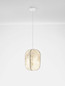 Preview: Nova Luce Pendelleuchte Pierida E27 Weiß Metall Seide Ø30cm 9620164