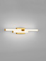 Preview: Nova Luce LED Wandleuchte Atom 14W neutralweiss 4000K IP44 Gold Aluminium 60x9cm 9695267
