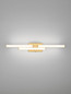 Preview: Nova Luce LED Wandleuchte Atom 14W neutralweiss 4000K IP44 Gold Aluminium 60x9cm 9695267