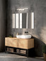 Preview: Nova Luce LED Wandleuchte Atom 14W neutralweiss 4000K IP44 Weiß Aluminium 60x9cm 9695268