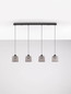 Preview: Nova Luce LED Pendelleuchte Dione 20W warmweiss 3000K Rauchgrau Schwarz Aluminium Stahl 100x14cm 9695272