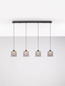 Preview: Nova Luce LED Pendelleuchte Dione 20W warmweiss 3000K Rauchgrau Schwarz Aluminium Stahl 100x14cm 9695272