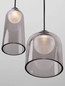 Preview: Nova Luce LED Pendelleuchte Dione 15W warmweiss 3000K Rauchgrau Schwarz Aluminium Stahl Ø35cm 9695273